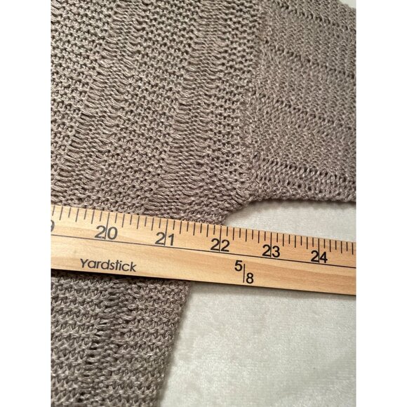 Vince Womens Taupe Sweater Size S 100% Linen Lagenlook Y2K Academia BOHO Classic - Picture 3 of 10